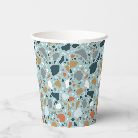 Terrazzo in Blau Pappbecher (Rechts)