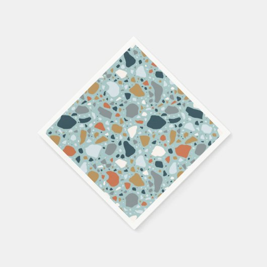 Terrazzo in Blau Serviette (Ecke)