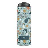 Terrazzo in Blau Thermosbecher (Vorderseite)