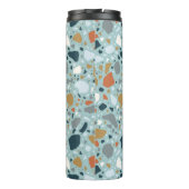Terrazzo in Blau Thermosbecher (Rückseite)