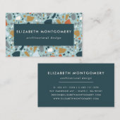 Terrazzo in Blau Visitenkarte (Vorne/Hinten)