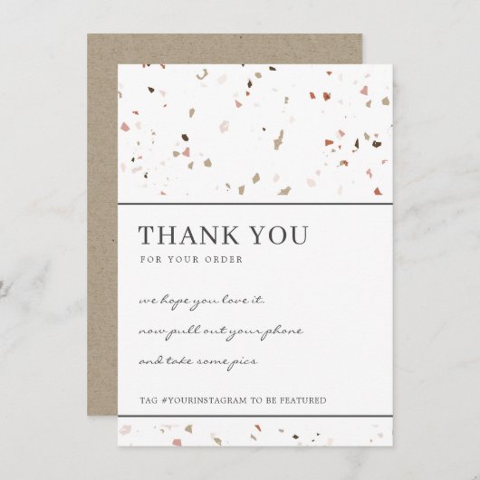 TERRAZZO KERAMIK PATTERN CORPORATE Business LOGO Dankeskarte (Vorne/Hinten)