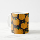 Terrazzo Kürbis, Herbst Vintage Muster. Kaffeetasse (Vorderseite Links)