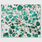 Terrazzo - Malachit und Gold auf Marmor #1 Geschenkpapier (Flach)