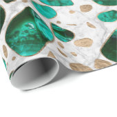 Terrazzo - Malachit und Gold auf Marmor #1 Geschenkpapier (Rolleneckpunkt)