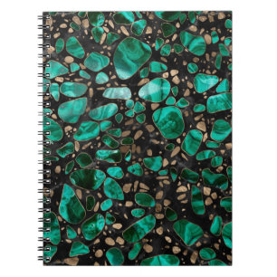 Terrazzo - Malachit und Gold auf Marmor #2 Notizblock