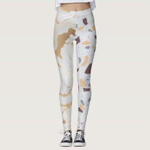 Terrazzo Marble Lila Gold Niedliche Leggins