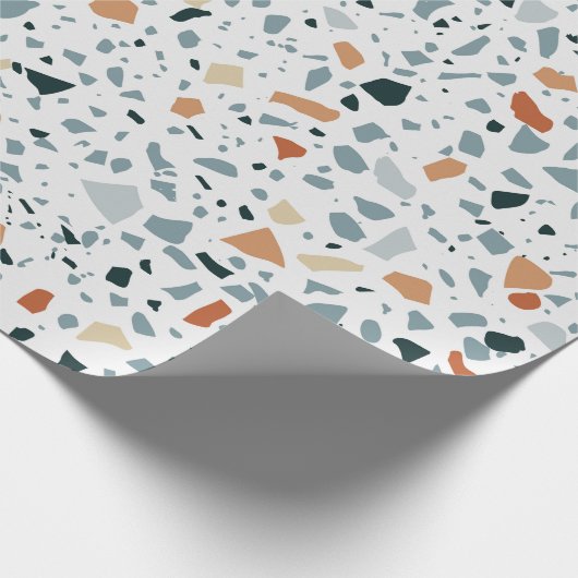 Terrazzo Marmor nahtlos handgefertigtes Muster Geschenkpapier (Ecke)