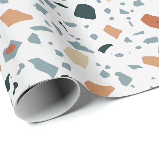 Terrazzo Marmor nahtlos handgefertigtes Muster Geschenkpapier (Rolleneckpunkt)