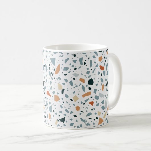 Terrazzo Marmor nahtlos handgefertigtes Muster Kaffeetasse (VorderseiteRechts)