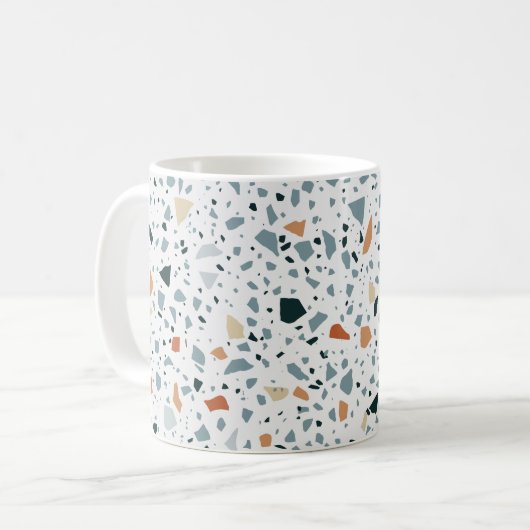 Terrazzo Marmor nahtlos handgefertigtes Muster Kaffeetasse (Vorderseite Links)