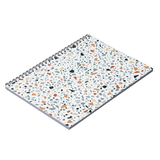 Terrazzo Marmor nahtlos handgefertigtes Muster Notizblock (Linke Seite)