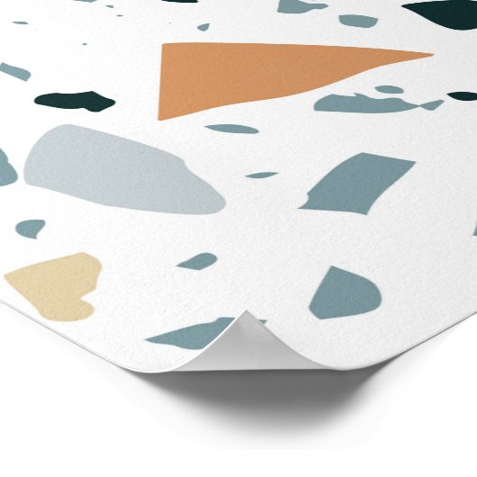 Terrazzo Marmor nahtlos handgefertigtes Muster Poster (Ecke)