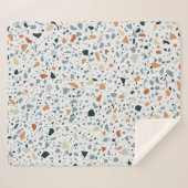 Terrazzo Marmor nahtlos handgefertigtes Muster Sherpadecke (Vorderseite (Horizontal))