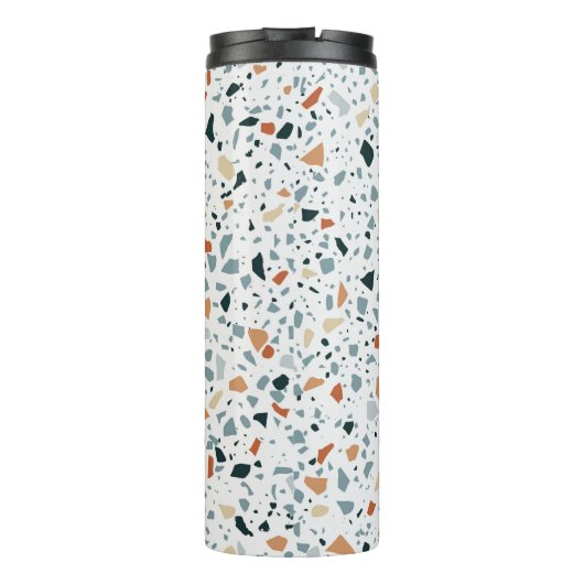 Terrazzo Marmor nahtlos handgefertigtes Muster Thermosbecher (Rückseite)