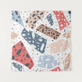 Terrazzo-Marmor nahtlos handgezeichnetes Muster Wandteppich (Vorderseite (Horizontal))