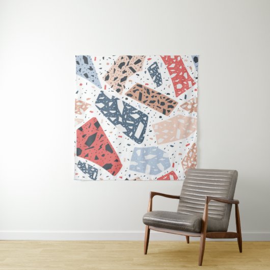 Terrazzo-Marmor nahtlos handgezeichnetes Muster Wandteppich (Beispiel (Horizontal))