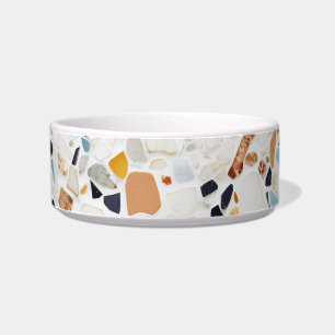 Terrazzo-Marmor-Pastell-Muster Keramik-Haustier-Sc Napf
