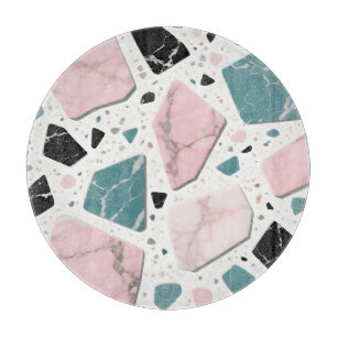 Terrazzo Marmor Pastellrosa Türkis Modern Schneidebrett