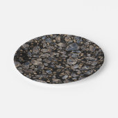 Terrazzo - Marmor und Gold Pappteller (Schrägansicht)