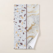 Terrazzo-Marmormuster mit goldfarbenen, benutzerde Badhandtuch Set (Handtuch)