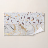 Terrazzo-Marmormuster mit goldfarbenen, benutzerde Badhandtuch Set (Handtuch)