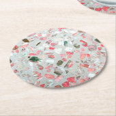 Terrazzo-Marmorstein Runder Pappuntersetzer (Angewinkelt)