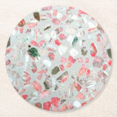 Terrazzo-Marmorstein Runder Pappuntersetzer (Vorderseite)