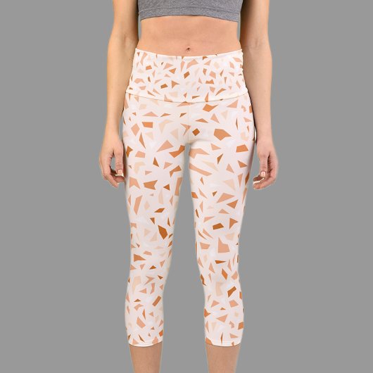 Terrazzo Modernes Abstraktes Terracotta auf dem Mo Capri Leggings