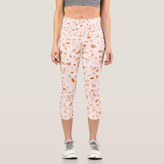 Terrazzo Modernes Abstraktes Terracotta auf dem Mo Capri Leggings (Vorderseite)