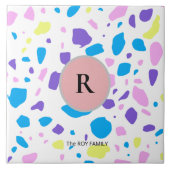 TERRAZZO MONOGRAM FAMILIENNAME CUSTOM Keramik Tile Fliese (Vorderseite)
