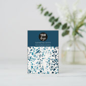 Terrazzo Mosaic Blue Earring Display Card Visitenkarte (Stehend Vorderseite)