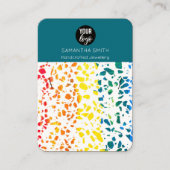 Terrazzo Mosaic farbenfrohe Nekklace Display Card Visitenkarte (Vorderseite)