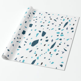 Terrazzo-Mosaik-Blau Geschenkpapier
