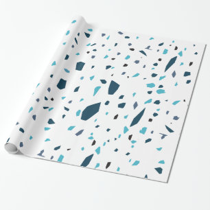 Terrazzo-Mosaik-Blau Geschenkpapier