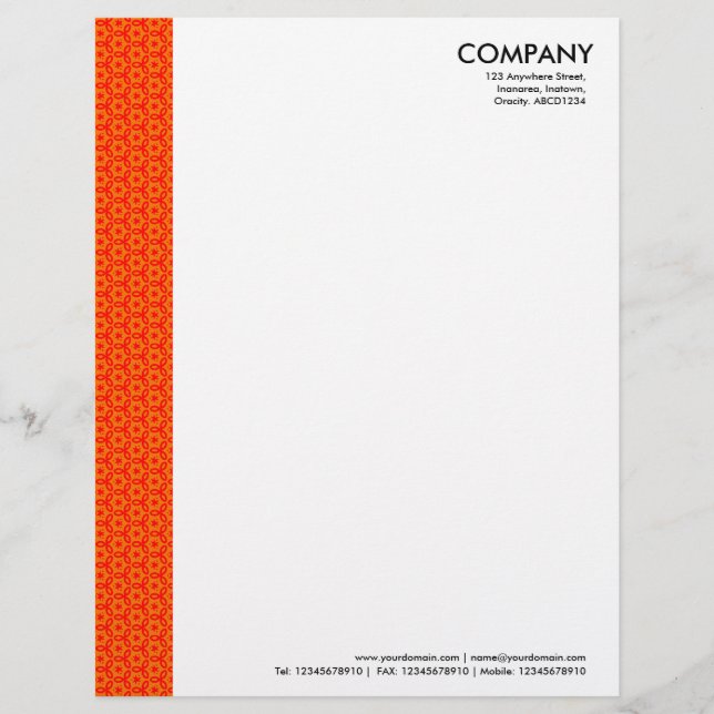 Terrazzo Muster 03 Orange on Red Briefbogen (Vorderseite)