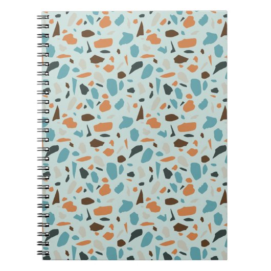 Terrazzo-Muster Blau Notizblock (Vorderseite)