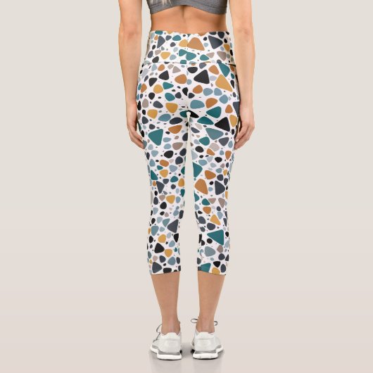 Terrazzo Muster Capri Leggings (Rückseite)