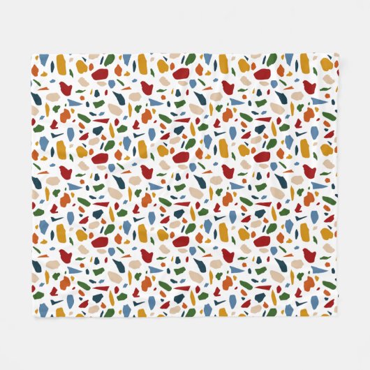 Terrazzo Muster farbenfroh Fleecedecke (Vorderseite (Horizontal))