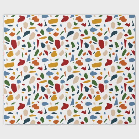 Terrazzo Muster farbenfroh Geschenkpapier (Flach)