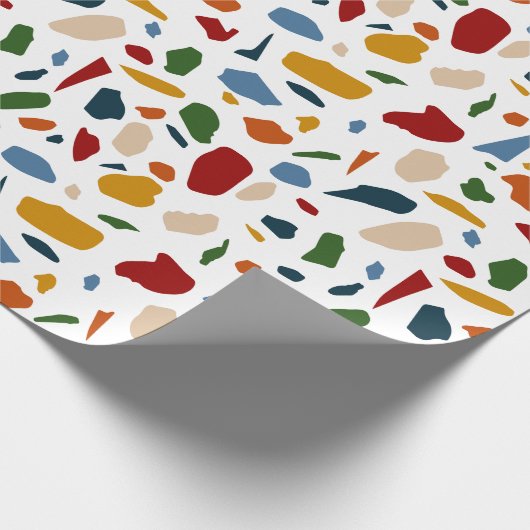 Terrazzo Muster farbenfroh Geschenkpapier (Ecke)