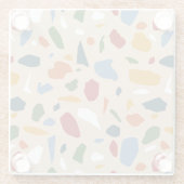 Terrazzo Muster farbenfroh Glasuntersetzer (Rückseite)