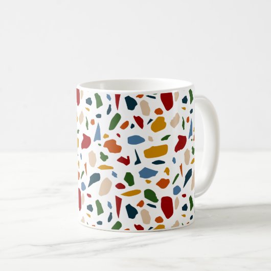 Terrazzo Muster farbenfroh Kaffeetasse (VorderseiteRechts)