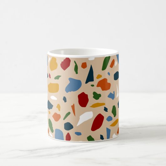 Terrazzo Muster farbenfroh Kaffeetasse (Mittel)