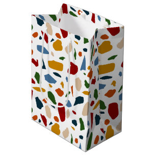 Terrazzo Muster farbenfroh Mittlere Geschenktüte