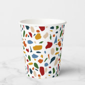 Terrazzo Muster farbenfroh Pappbecher (Rückseite)