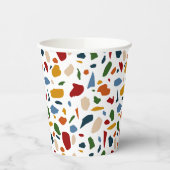 Terrazzo Muster farbenfroh Pappbecher (Links)