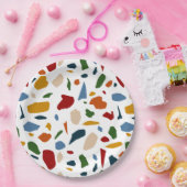 Terrazzo Muster farbenfroh Pappteller (Party)