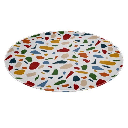 Terrazzo Muster farbenfroh Schneidebrett (Ecke)