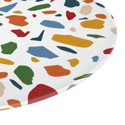 Terrazzo Muster farbenfroh Schneidebrett (Ecke)